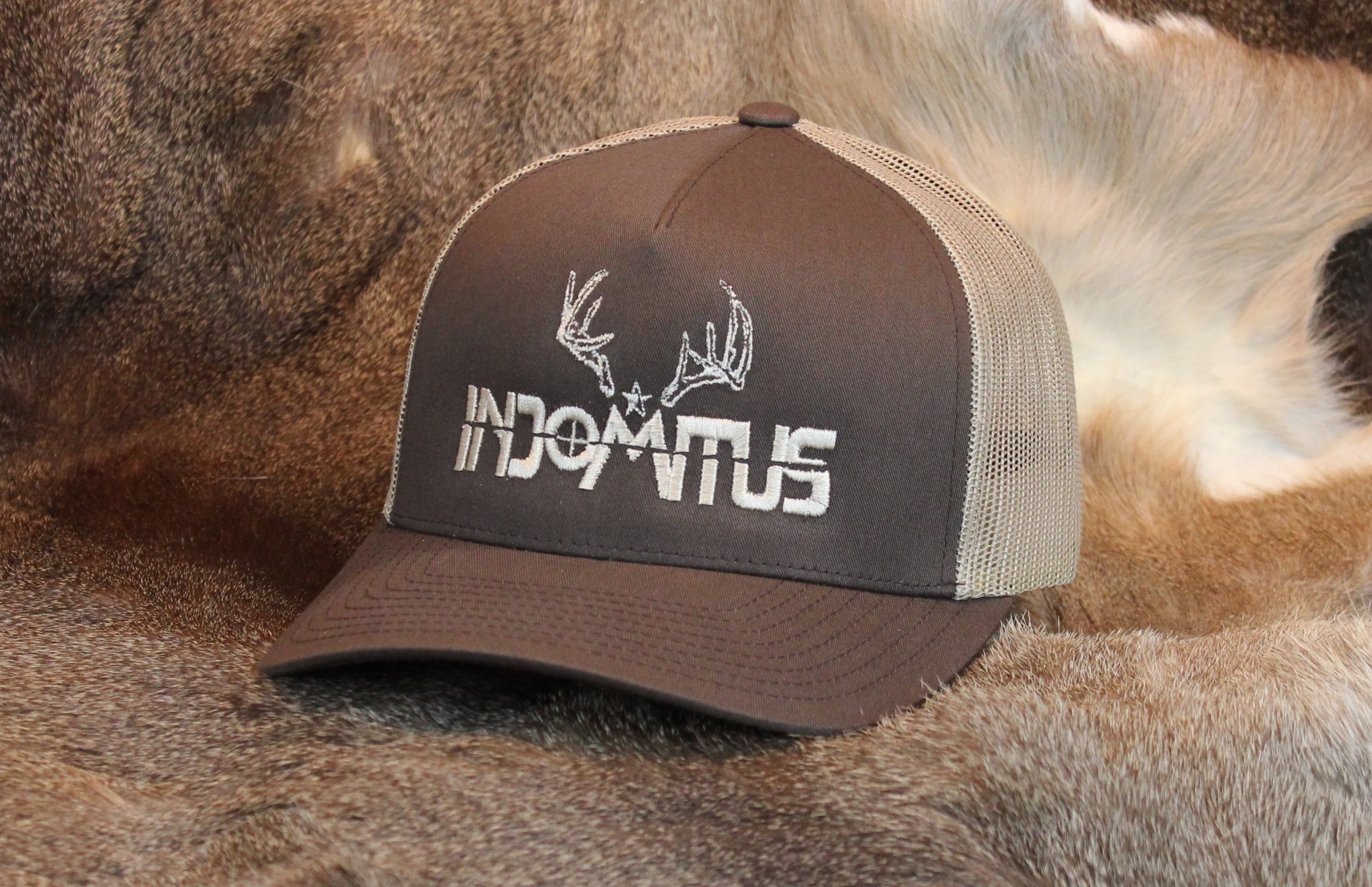 Brown / Khaki Indomitus Logo Trucker Hat