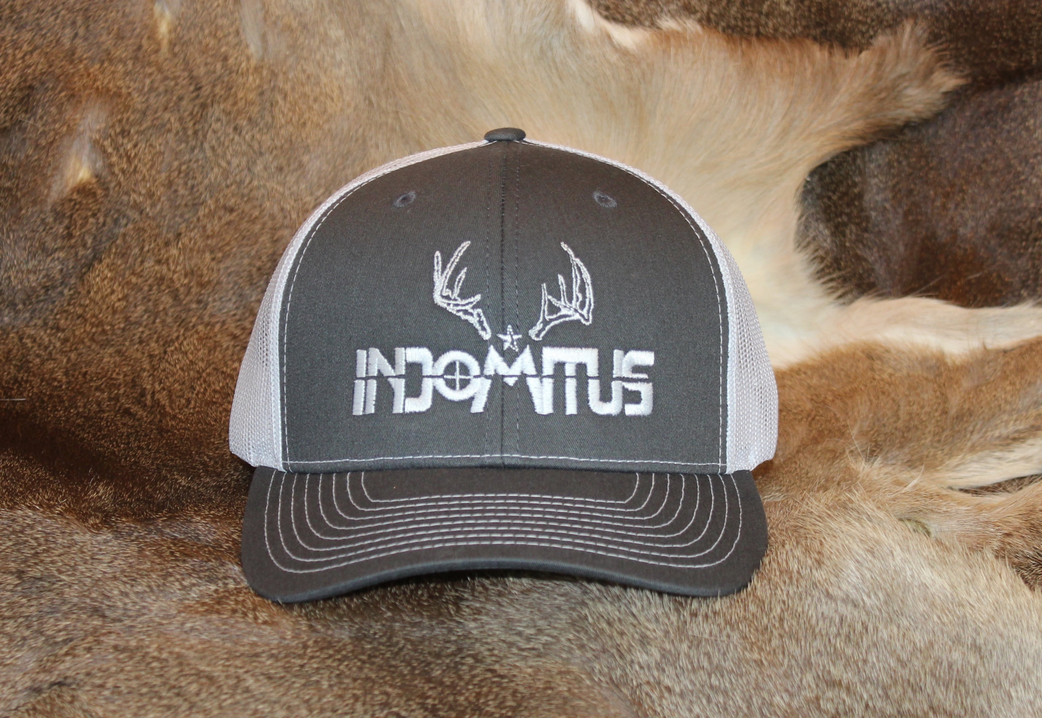 Gray / White Indomitus Logo Trucker Hat